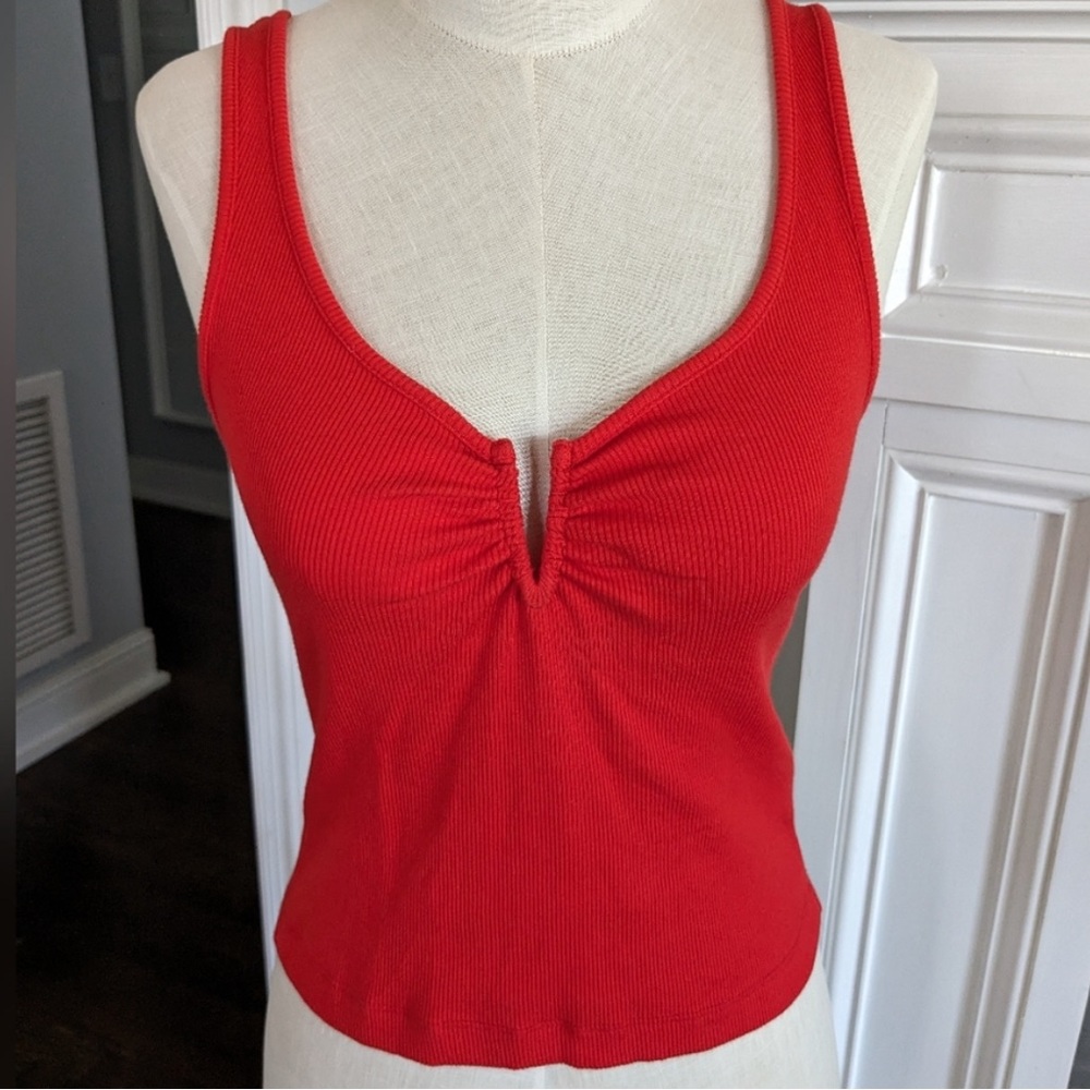 Zara, Size Small, red v neck tank top